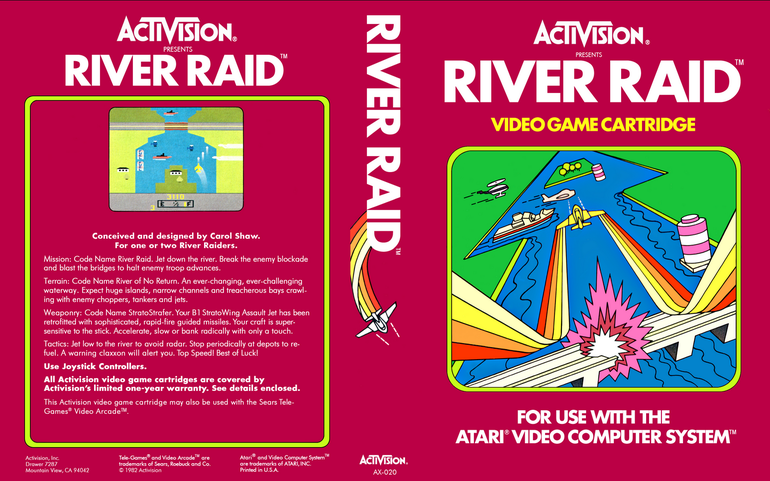 Jogo de avião: River Raid (clássico do Atari) 