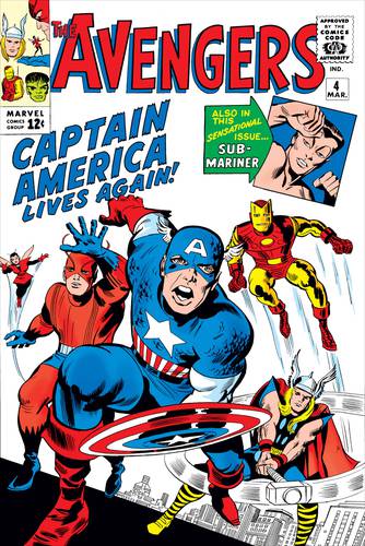 Capa de Jack Kirby para a HQ Avengers #4