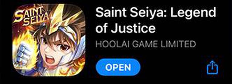 imagem de saint seiya lendas da justiça na App Store