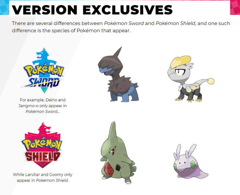 Pokémon Sword e Shield - Diferenças entre versões, incluindo versões  exclusivas de Pokémon