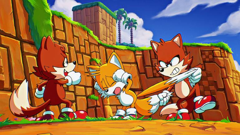 Tails sofre bullying de outras raposas.