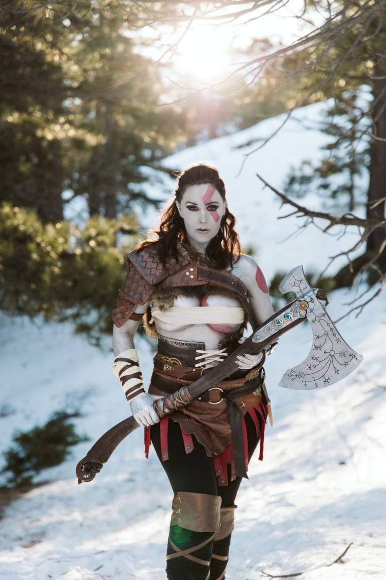 Kratos mulher, cosplay.