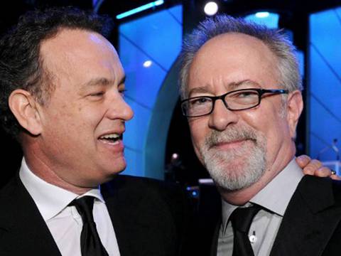 Tom Hanks e Gary Goetzman (AFP)