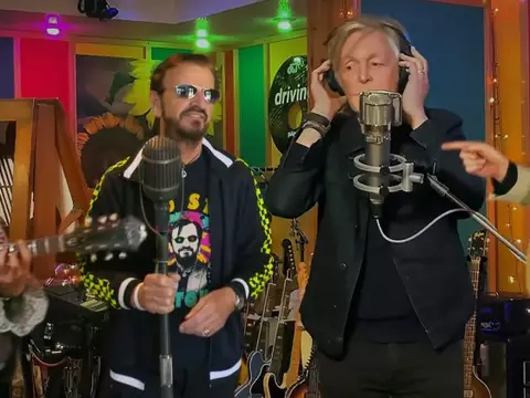Os Beatles no clipe de "Now and Then" (Reprodução)