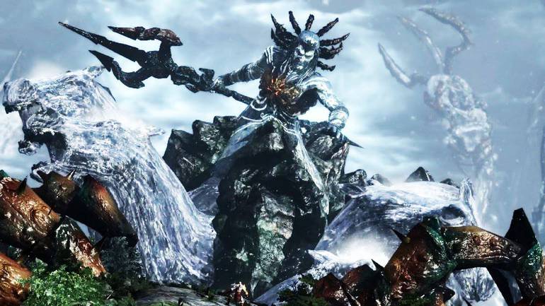 imagem de god of war, com kratos enfrentando poseidon