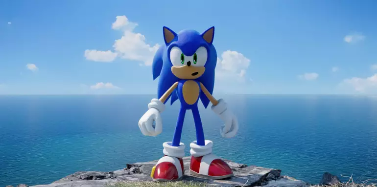 Sonic no penhasco.