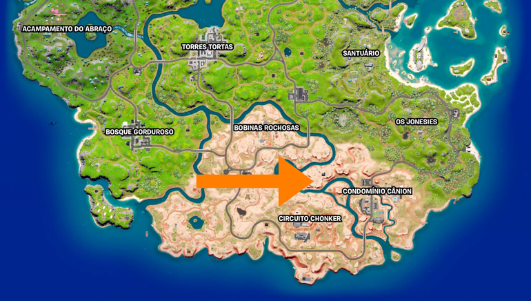 Guia Fortnite: mapa do tesouro nas Bobinas Traiçoeiras
