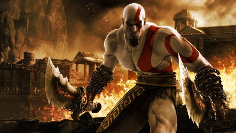 Imagem de God of War, de 2005.