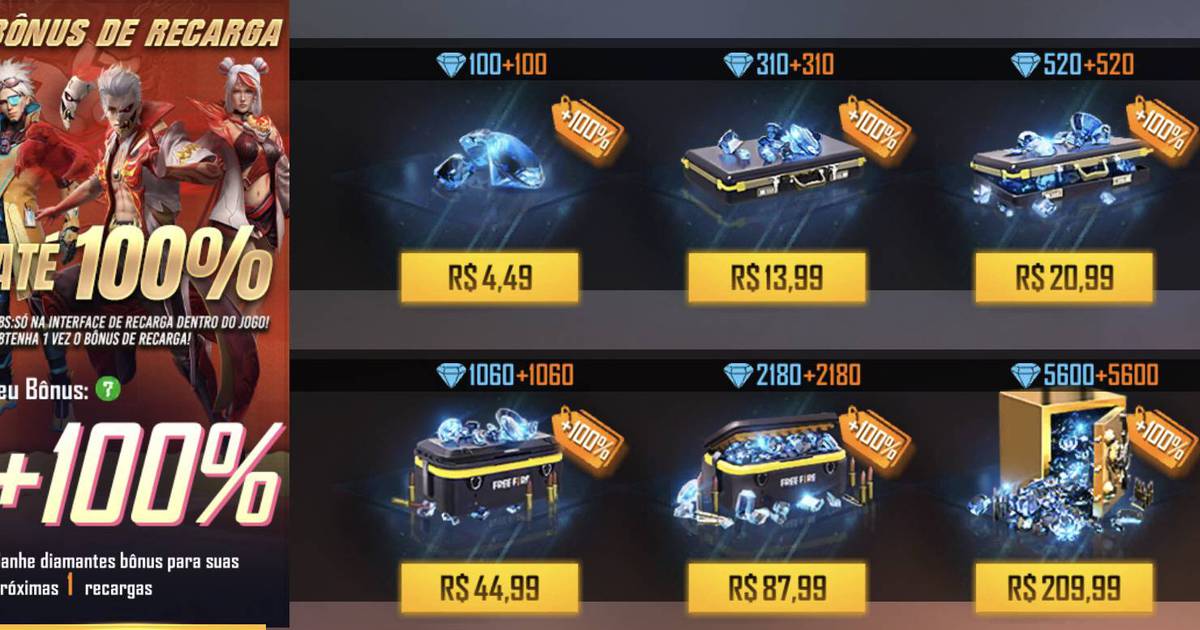 Recarga Free Fire: como comprar 520 diamantes por R$ 0,99 nesta quinta