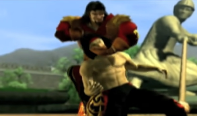 Shang Tsung quebra a cabeça de Liu Kang.