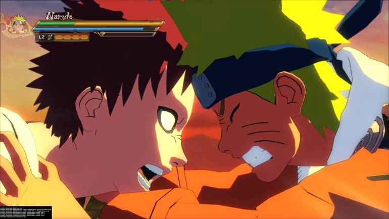 Naruto dá uma cabeçada no Gaara.