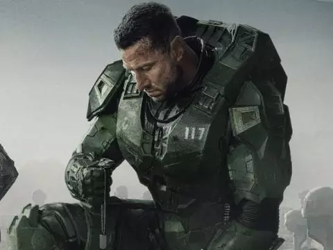 Pablo Schreiber em pôster da segunda temporada de Halo (Reprodução)