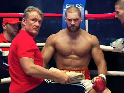Dolph Lundgren e Florian Munteanu em Creed II (MGM/Reprodução)