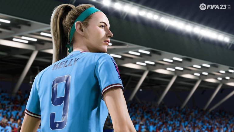 Imagem de divulgação de FIFA 23, com Chloe Kelly