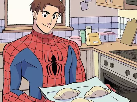 Homem-Aranha em casa em tirinha da Marvel