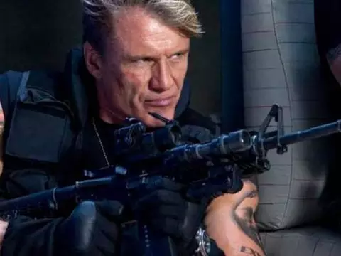Dolph Lundgren em Os Mercenários (Reprodução)