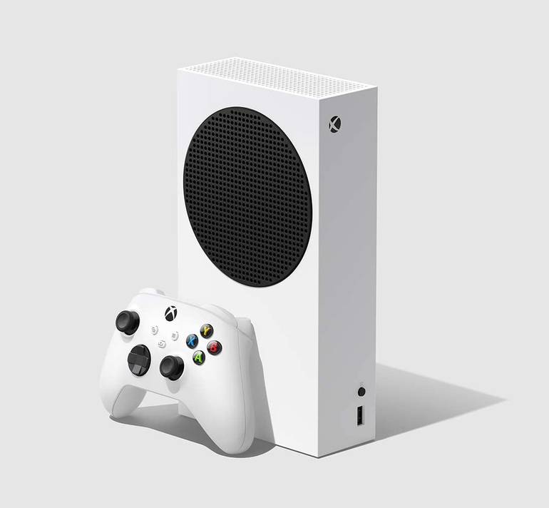 Foto do Xbox Series S na cor branca