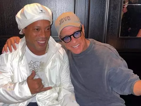 Ronaldinho e Van Damme em Paris (Instagram/Reprodução)