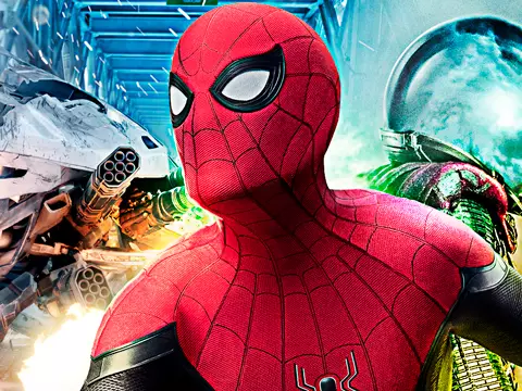 Tom Holland como o Homem-Aranha em Homem-Aranha: Longe de Casa