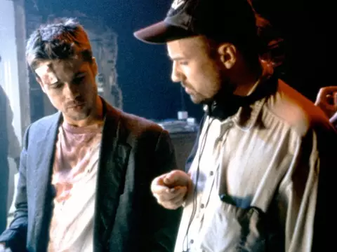O diretor David Fincher com Brad Pitt (Divulgação)