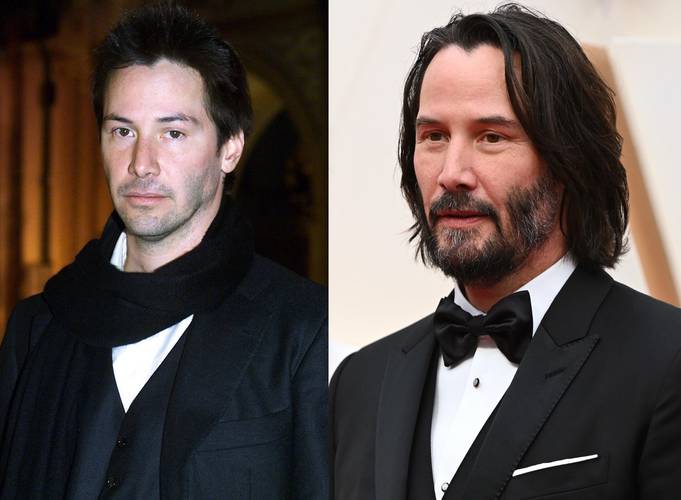 Keanu Reeves em 2000 e 2020