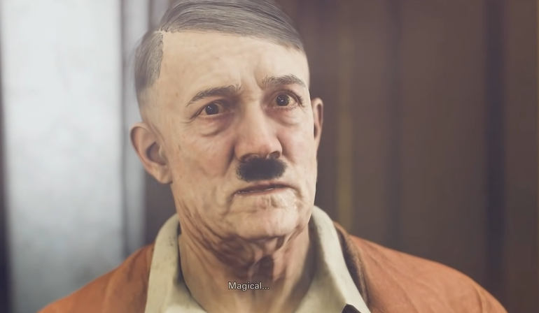 Hitler durante uma gravação.