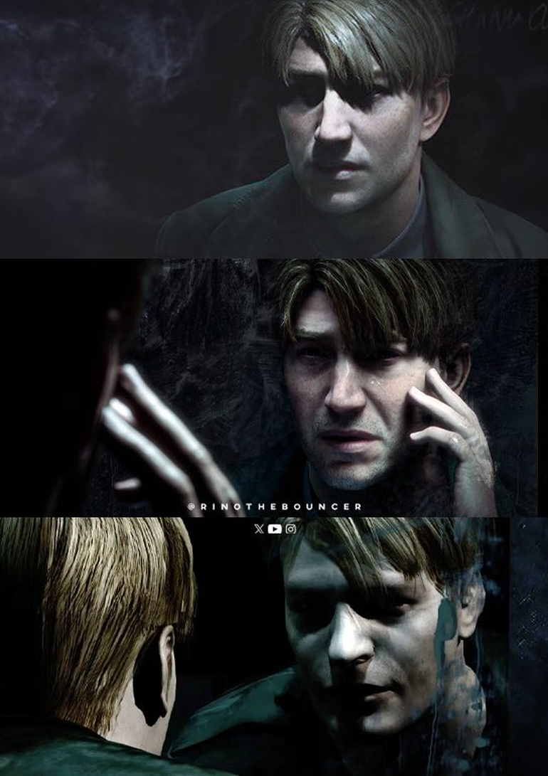 Comparação dos rostos de James Sunderland em Silent Hill 2