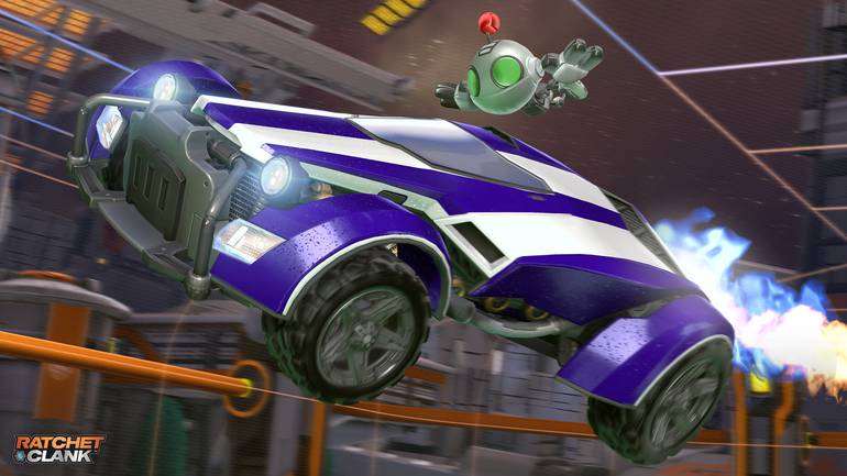 Carro de Clank em Rocket League.