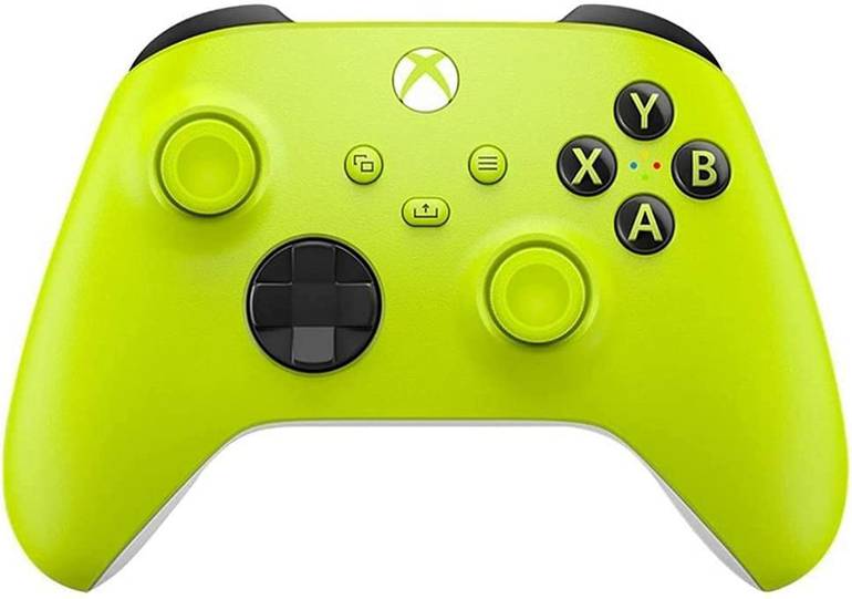 Foto do Controle sem Fio Xbox de Series X|S na cor amarela Eletric Volt
