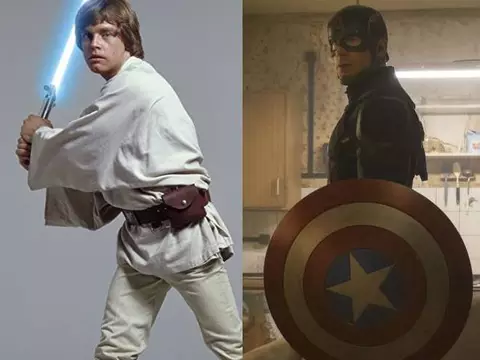 Chris Evans e Mark Hamill discutem se um sabre de luz cortaria o escudo do Capitão América