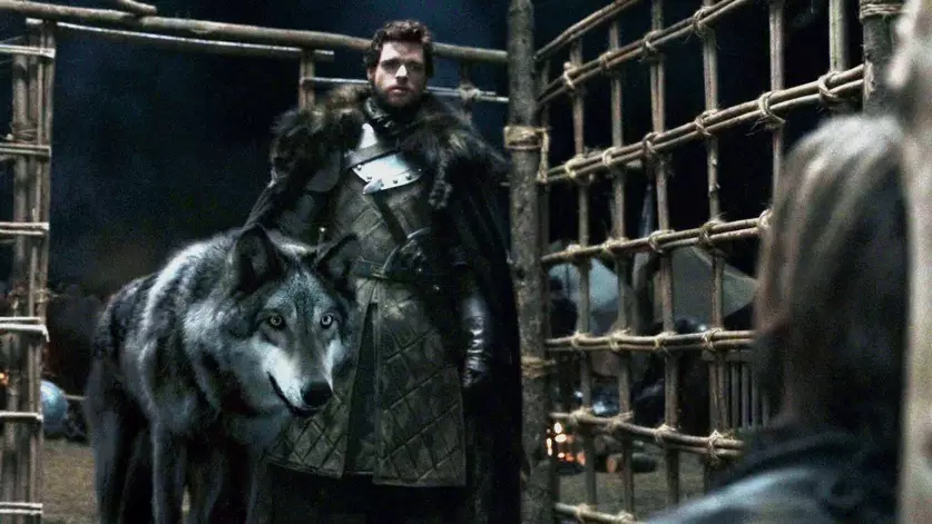 Robb e Vento Cinzendo em Game of Thrones (Reprodução)