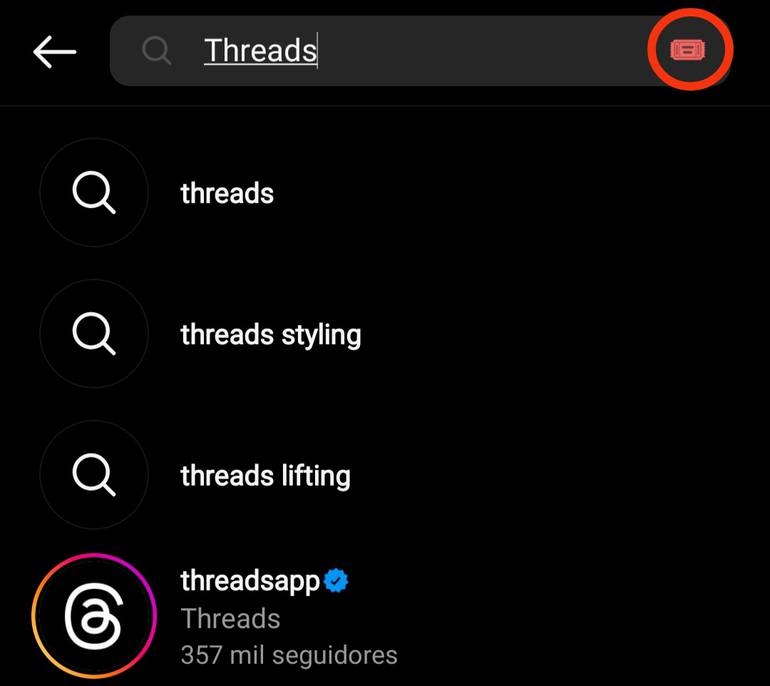Captura de tela do Threads