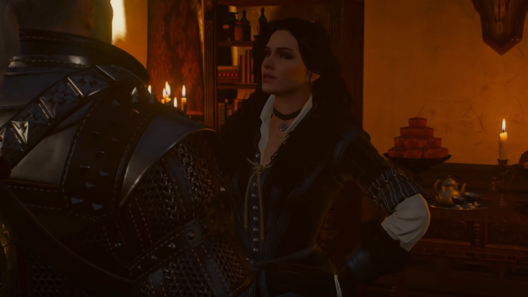 Yennefer chega à casa de Geralt.