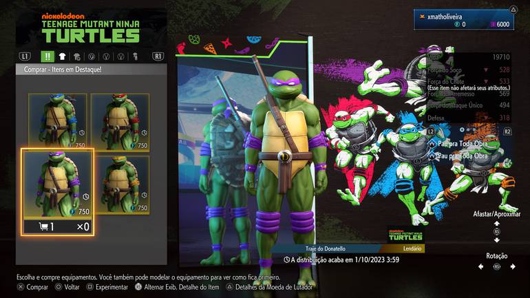 imagem de gameplay de sin das tartarugas ninja em street fighter 6