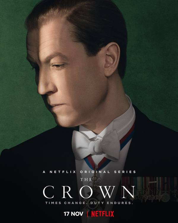 Imagem promocional de The Crown com Tobias Menzies/Netflix