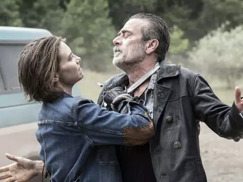 Lauren Cohen e Jeffrey Dean Morgan em The Walking Dead: Dead City (AMC/Reprodução)