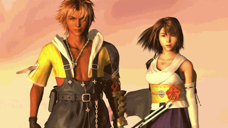 Tidus e Yuna em Final Fantasy X.
