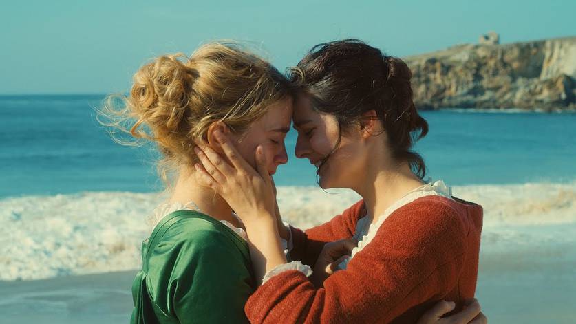 Noémie Merlant e Adèle Haenel em Retrato de uma Jovem em Chamas