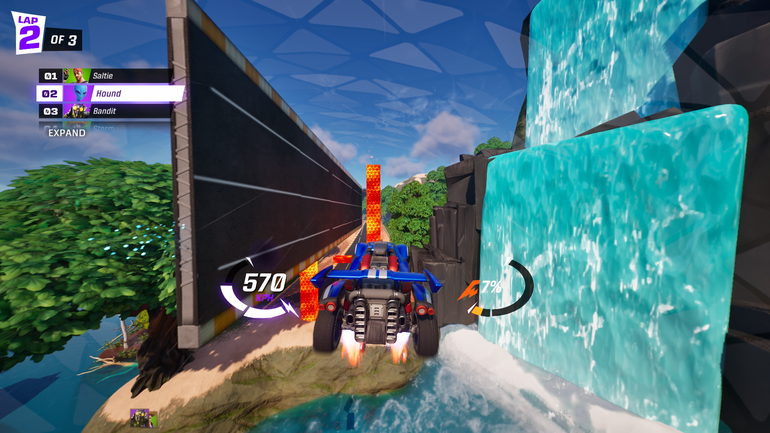 Cena de gameplay de Rocket Racing