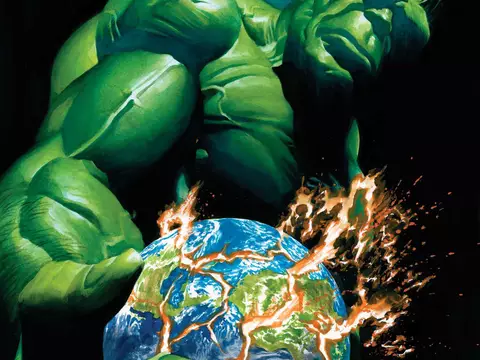 Hulk esmaga a Terra em capa de Alex Ross