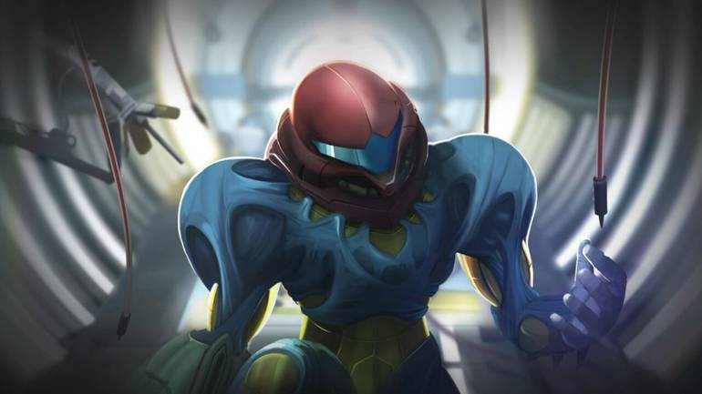 Imagem de Metroid Dread mostra Samus em sua armadura de Metroid Fusion