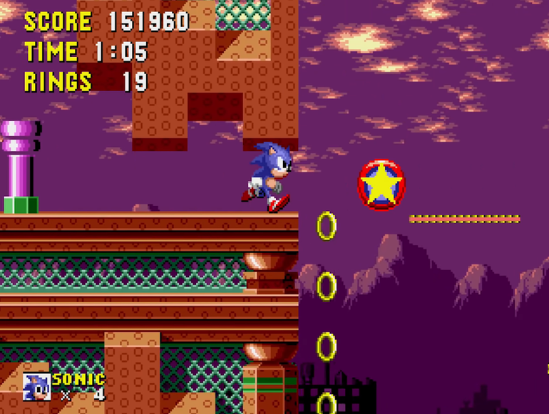 Exemplo da bolinha que repele Sonic.
