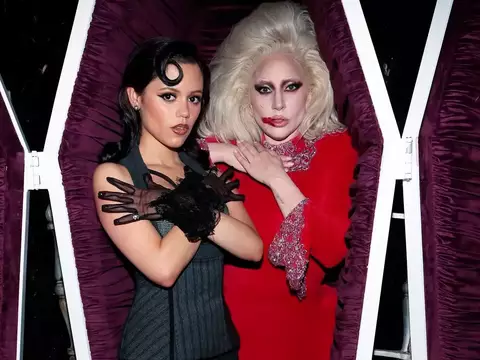 Lady Gaga e Jenna Ortega no Tudum 2025 (Reprodução/Lady Gaga)