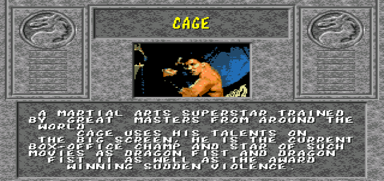 Johnny Cage faz uma pose de luta.