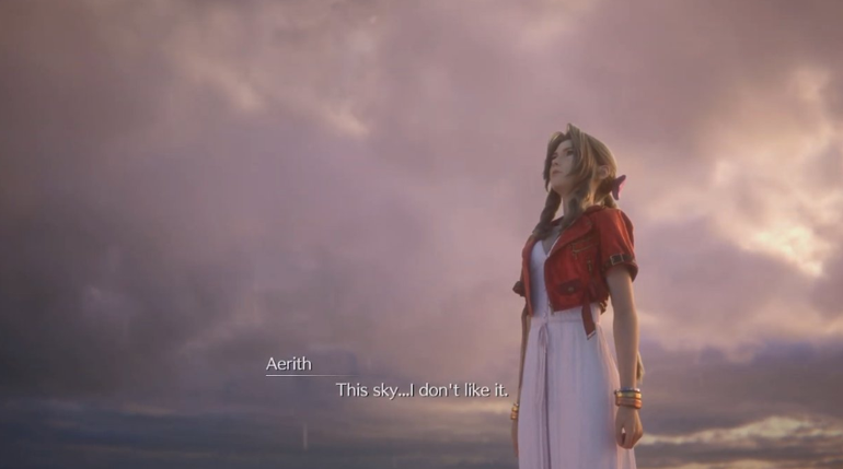 imagem de aerith em final fantasy 7 remake