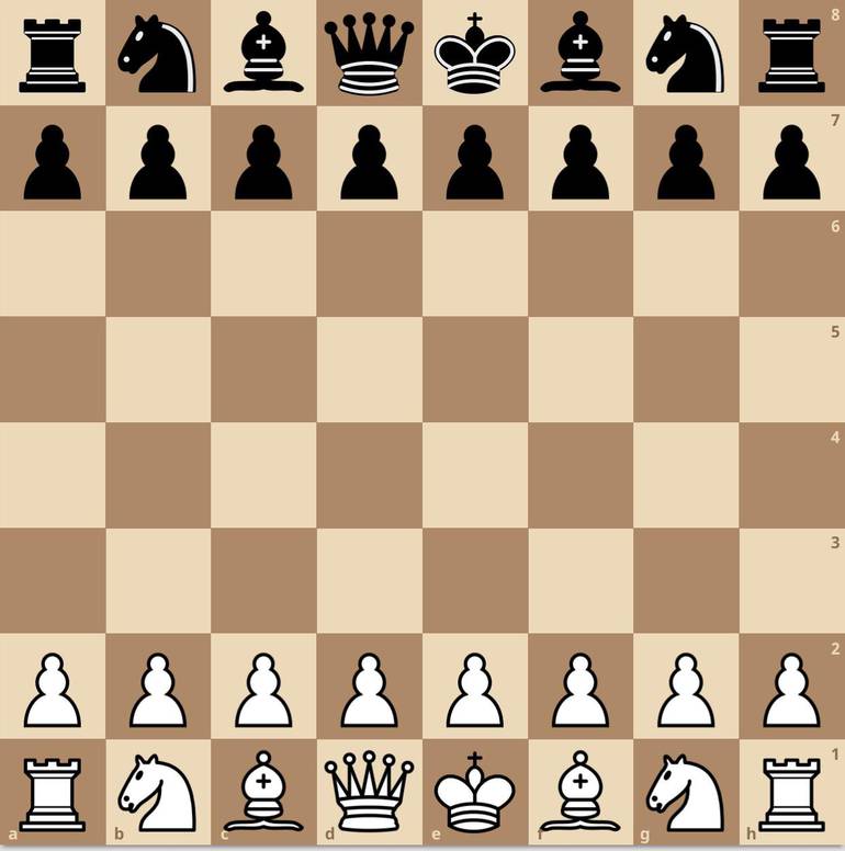 Início da partida de Xadrez.