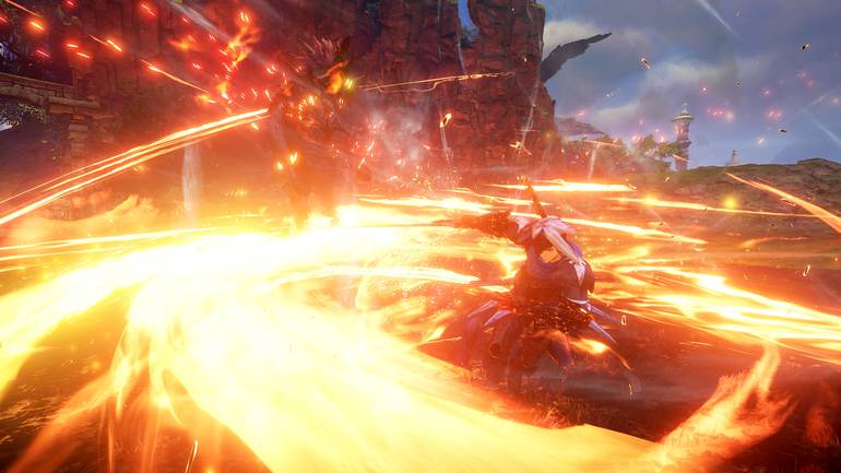 Alphen atacando em Tales of Arise.