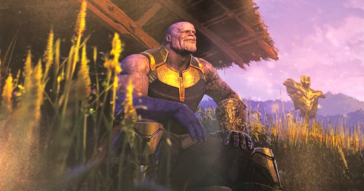 Vingadores: Endgame – Pôster do filme emoldurado (seja o que for necessário  – Thanos e os Vingadores) (tamanho: 60 x 91 cm)