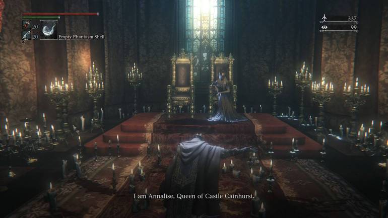 Annalise sentada no trono.