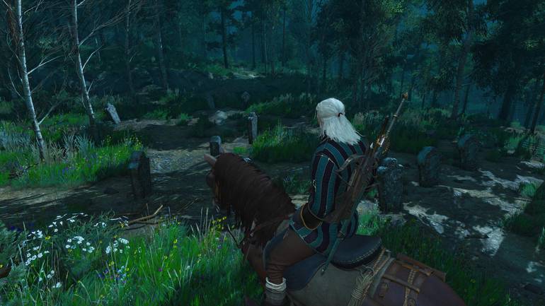 Geralt encontra o cemitério.